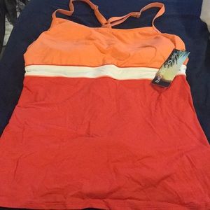 Beach house brand orange swim top
